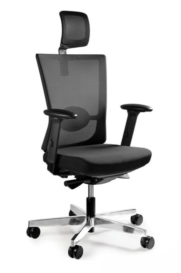 Fotel biurowy, ergonomiczny, Forte, skóra naturalna, czarny Unique