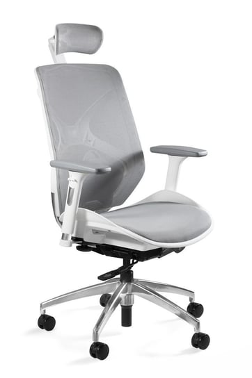 Fotel biurowy, ergonomiczny, Hero, biały, szary Unique