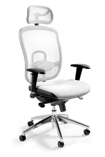 Fotel biurowy, ergonomiczny, mikrosiatka, Vip, biały Unique