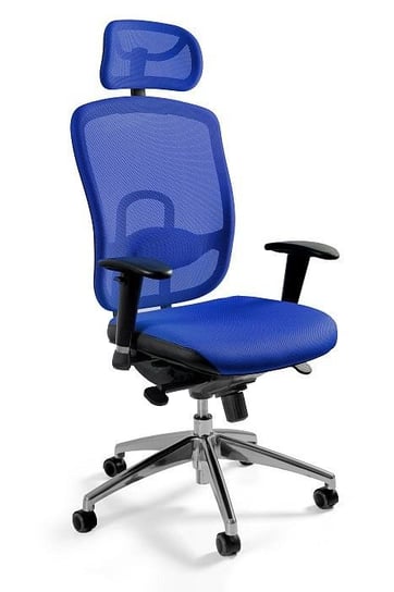 Fotel biurowy, ergonomiczny, mikrosiatka, Vip, niebieski Unique