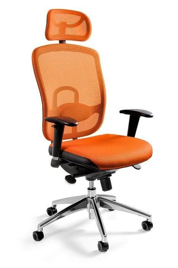 Fotel biurowy, ergonomiczny, mikrosiatka, Vip, pomarańczowy Unique