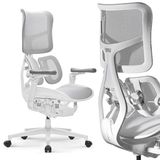 Fotel biurowy ergonomiczny YUMISU 1010 White do biura, gamingowy, regulowany Yumisu