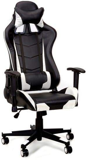 Fotel biurowy FUNFIT HOME&OFFICE Gamer, czarno-biały, 86x50x36 cm FUNFIT