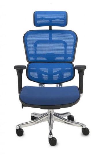 Fotel biurowy GROSPOL Ergohuman Plus Elite BT, niebiesko-czarny, 115x55x52 cm Grospol