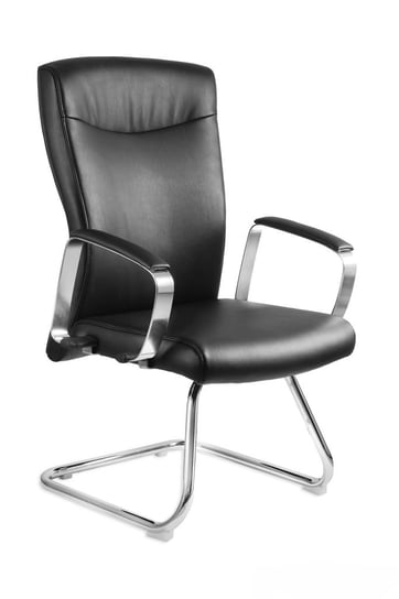 Fotel biurowy, krzesło, Adella Skid, ekoskóra, czarny Unique