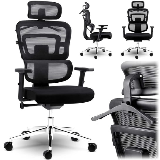 Fotel biurowy krzesło biurowe obrotowe czarne Sofotel Nicea PREMIUM SOFOTEL