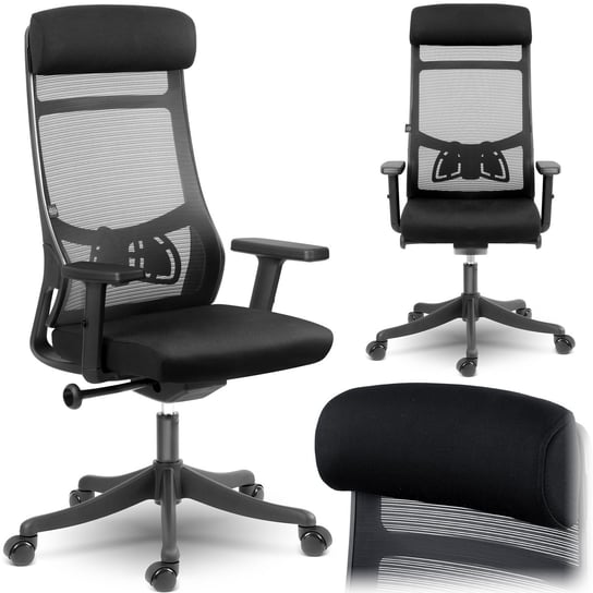Fotel biurowy krzesło biurowe obrotowe mikrosiatka Sofotel Brema czarny SOFOTEL