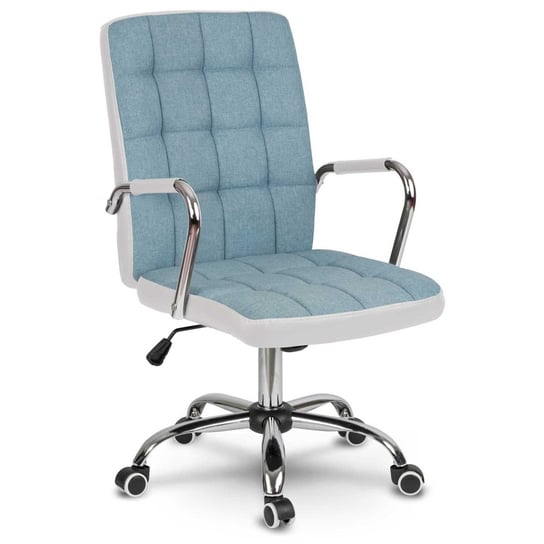 Fotel biurowy materiałowy krzesło obrotowe SOFOTEL Benton, niebieski, 105x660x49 cm SOFOTEL