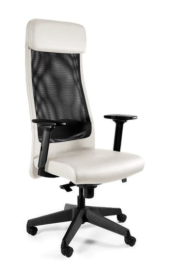 Fotel biurowy, obrotowy, Ares Soft, ekoskóra, biały Unique