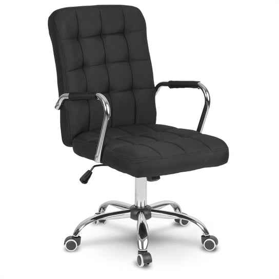 Fotel biurowy obrotowy krzesło biurowe materiałowe SOFOTEL Benton+, czarny, 105x51x66 cm SOFOTEL