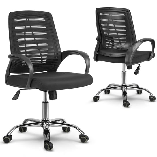 Fotel biurowy, obrotowy, krzesło biurowe, mikrosiatka, czarny, Sofotel Hunza SOFOTEL
