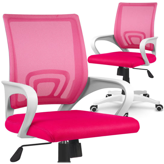 Fotel biurowy obrotowy krzesło biurowe mikrosiatka Latok różowy Sofotel SOFOTEL