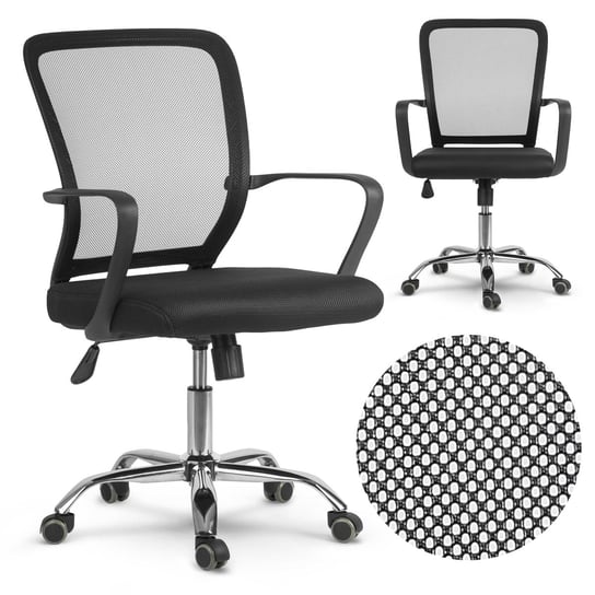 Fotel biurowy obrotowy krzesło biurowe mikrosiatka SOFOTEL Diran, czarny, 97x56x56 cm SOFOTEL