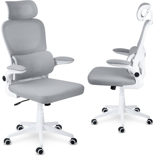Fotel biurowy obrotowy krzesło biurowe mikrosiatka Sofotel Formax szary SOFOTEL