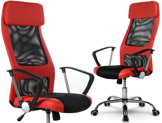 Fotel biurowy obrotowy krzesło biurowe mikrosiatka SOFOTEL Rio, czerwony SOFOTEL