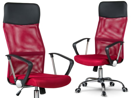 Fotel biurowy obrotowy krzesło biurowe mikrosiatka SOFOTEL Sydney, czerwony SOFOTEL
