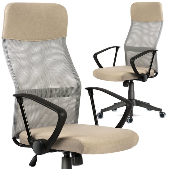 Fotel biurowy obrotowy krzesło biurowe mikrosiatka Sofotel Sydney II beż SOFOTEL