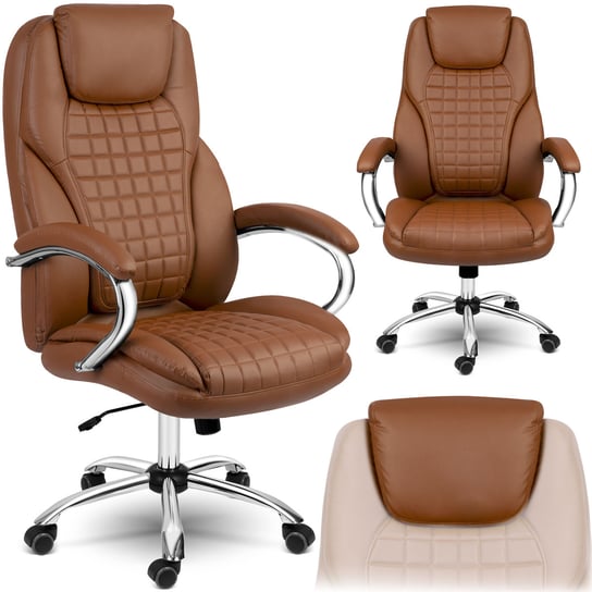 Fotel biurowy obrotowy krzesło biurowe obrotowe Premium Sofotel Batory brązowy SOFOTEL