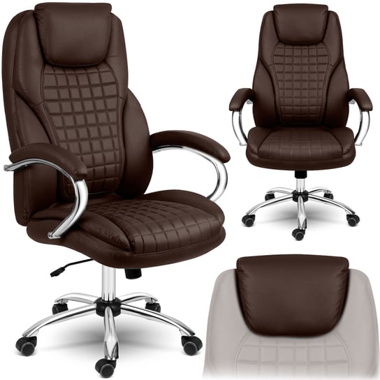 Fotel biurowy obrotowy krzesło biurowe obrotowe Premium Sofotel Batory ciemny brąz SOFOTEL