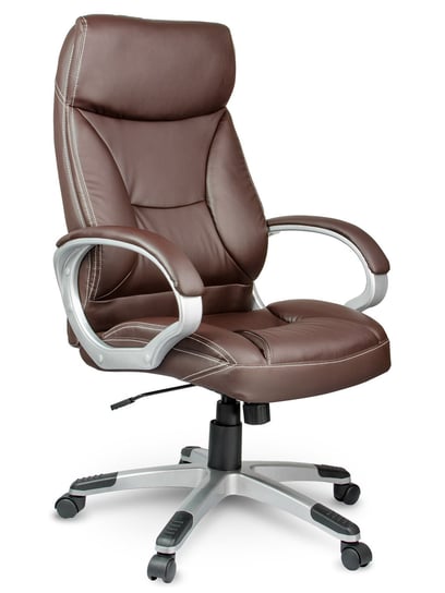 Fotel biurowy obrotowy krzesło biurowe skóra  SOFOTEL EG223, brązowy SOFOTEL