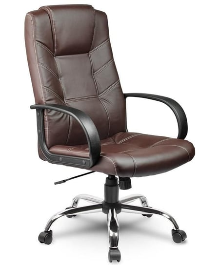 Fotel biurowy obrotowy krzesło biurowe skórzane  EAGO EG221, brązowy EAGO