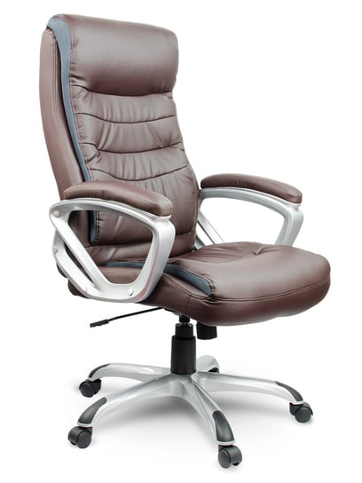 Fotel biurowy obrotowy, krzesło biurowe, skórzany, brązowy, Sofotel EG-226 SOFOTEL