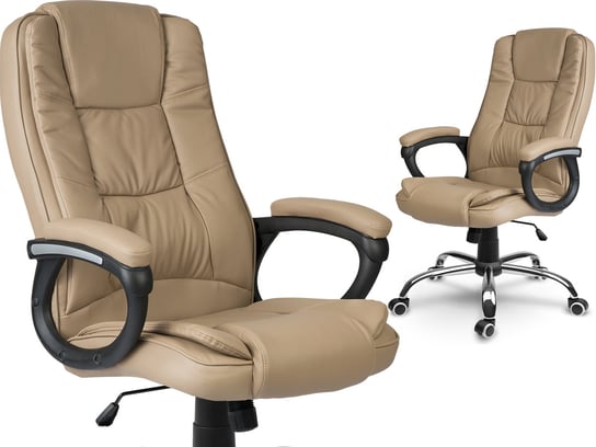 Fotel biurowy obrotowy krzesło biurowe skórzany Porto brązowy Sofotel SOFOTEL