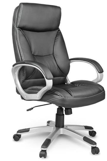 Fotel biurowy obrotowy krzesło biurowe skórzany SOFOTEL EG223, czarny SOFOTEL
