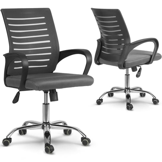 Fotel biurowy obrotowy krzesło biurowe SOFOTEL Batura, szary,101x56x56 cm SOFOTEL