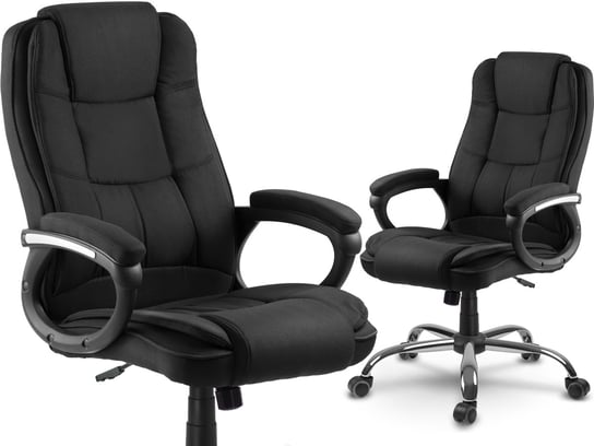 Fotel biurowy obrotowy krzesło biurowe Sofotel Porto - materiałowy czarny SOFOTEL