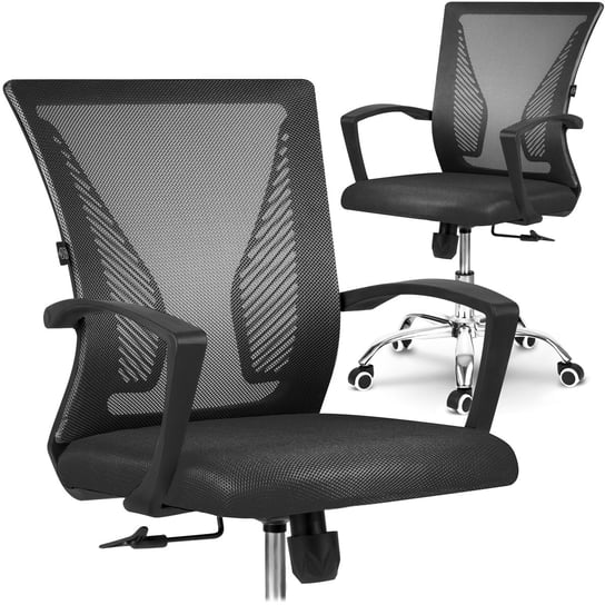 Fotel biurowy obrotowy krzesło biurowe z mikrosiatki Gontia czarny Sofotel SOFOTEL