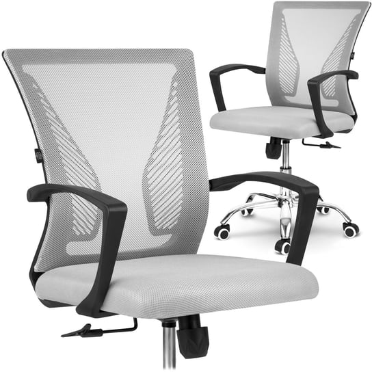 Fotel biurowy obrotowy krzesło biurowe z mikrosiatki Gontia szary Sofotel SOFOTEL