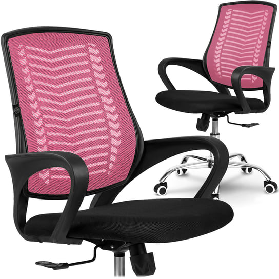 Fotel biurowy obrotowy krzesło biurowe z mikrosiatki Sofotel Denar różowy SOFOTEL