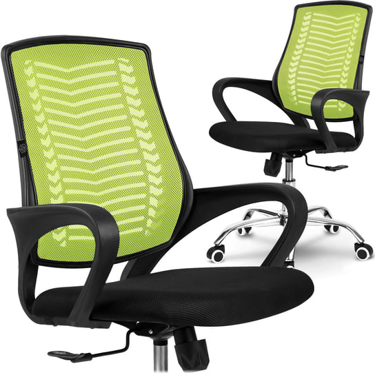 Fotel biurowy obrotowy krzesło biurowe z mikrosiatki Sofotel Denar zielony SOFOTEL
