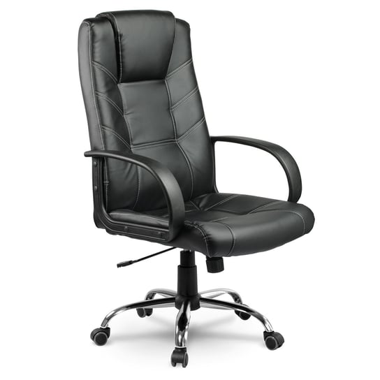 Fotel biurowy, obrotowy, skórzany, krzesło biurowe, czarny, Sofotel Eago EAGO