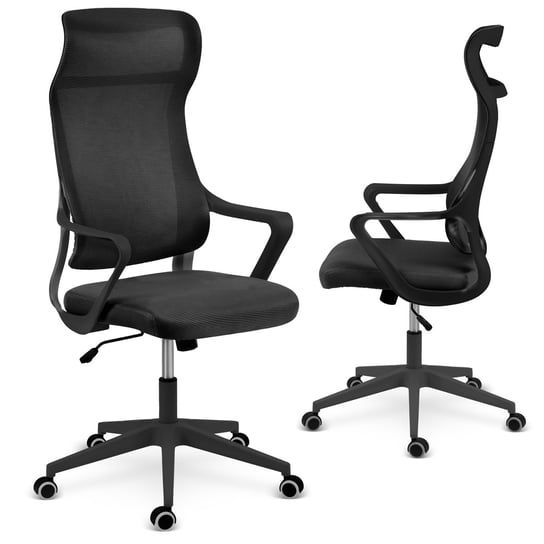 Fotel biurowy obrotowy z mikrosiatki czarny krzesło biurowe obrotowe Sofotel Labi SOFOTEL