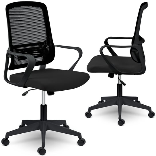 Fotel biurowy obrotowy z mikrosiatki krzesło biurowe obrotowe Sofotel Wizo czarny SOFOTEL