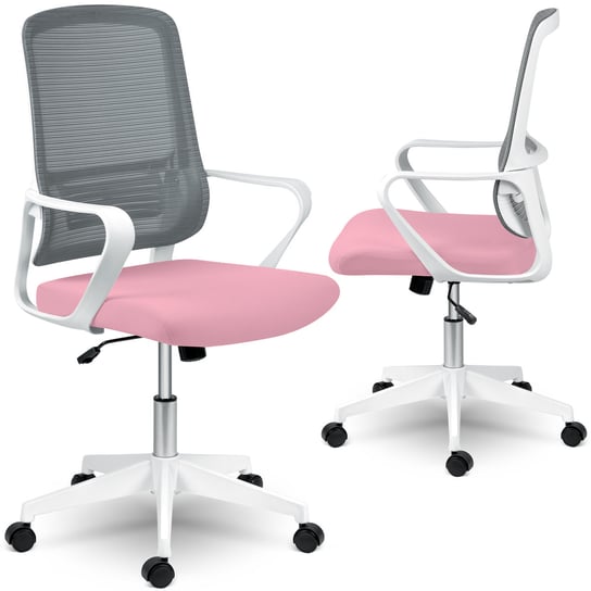 Fotel Biurowy Obrotowy Z Mikrosiatki Krzesło Biurowe Obrotowe Sofotel Wizo Różowy SOFOTEL