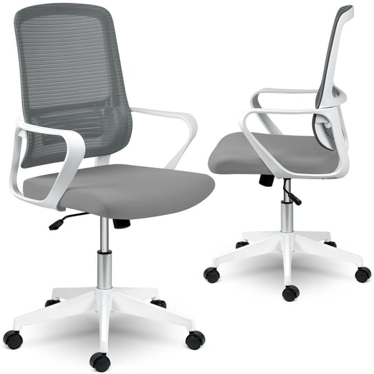 Fotel biurowy obrotowy z mikrosiatki krzesło biurowe obrotowe Sofotel Wizo szary SOFOTEL