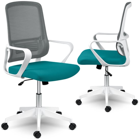 Fotel biurowy obrotowy z mikrosiatki krzesło biurowe obrotowe Sofotel Wizo zielony SOFOTEL