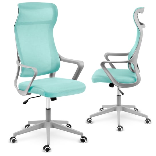 Fotel biurowy obrotowy z mikrosiatki niebieski krzesło biurowe obrotowe Sofotel Labi SOFOTEL