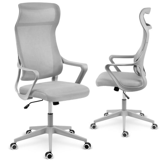Fotel biurowy obrotowy z mikrosiatki szary krzesło biurowe obrotowe Sofotel Labi SOFOTEL