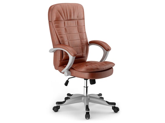 Fotel biurowy skórzany EAGO 322, brązowy EAGO