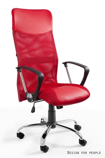 Fotel biurowy UNIQUE Viper, czerwony, 128x62x50 cm Unique