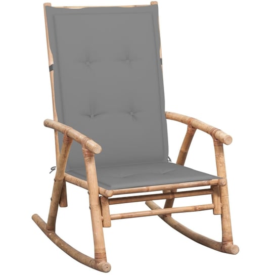 Fotel bujany bambusowy z poduszką - szary, 66x86x1 Zakito