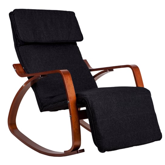 Fotel bujany MODERNHOME TXRC-03 Walnut, orzech-czarny, 97x70x70 cm ModernHome