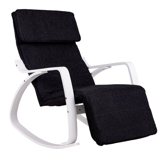 Fotel bujany MODERNHOME TXRC-03 White, biało-czarny, 97x70x70 cm ModernHome