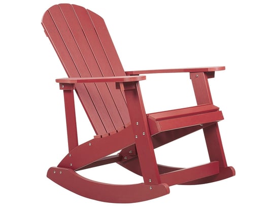 Fotel bujany ogrodowy czerwony ADIRONDACK Beliani