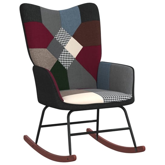 Fotel bujany, patchworkowy, tapicerowany tkaniną vidaXL