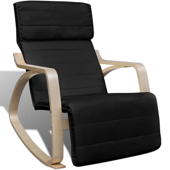 Fotel bujany vidaXL, regulowany, czarny, 67x(108-119)x90 cm vidaXL